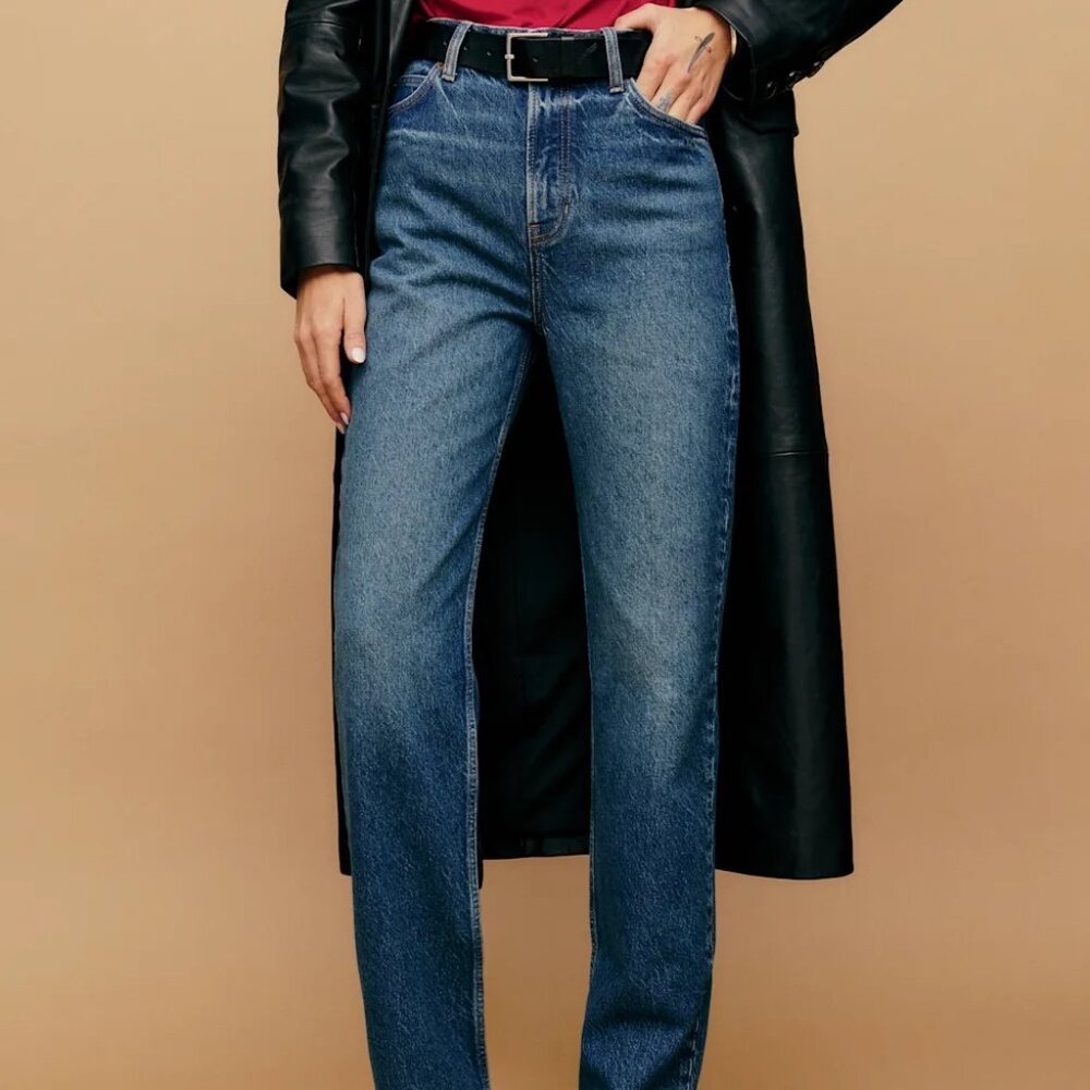 NWOT Reformation Abby High Rise Straight Jeans